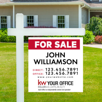 24×24 White Keller Williams Yard Sign